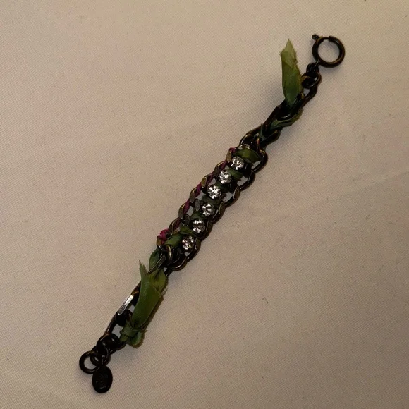 Juicy Couture brass and silver chain bracelet with oversized rhinestone detail - Picture 3 of 6